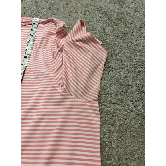 Vineyard Vines Men's Peach white stripe‎ performance stretch polo shirt Sz XXL - Picture 7 of 8